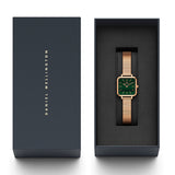  Shop Authentic Daniel Wellington Quadro Studio Green Dial Rose Gold Mesh Strap Watch For Women - DW00100520 - Luxxuri
