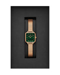  Shop Authentic Daniel Wellington Quadro Studio Green Dial Rose Gold Mesh Strap Watch For Women - DW00100520 - Luxxuri