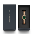  Shop Authentic Daniel Wellington Quadro Studio Green Dial Rose Gold Mesh Strap Watch For Women - DW00100520 - Luxxuri