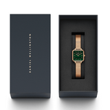  Shop Authentic Daniel Wellington Quadro Studio Green Dial Rose Gold Mesh Strap Watch For Women - DW00100520 - Luxxuri