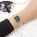  Shop Authentic Daniel Wellington Quadro Studio Green Dial Rose Gold Mesh Strap Watch For Women - DW00100520 - Luxxuri