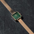  Shop Authentic Daniel Wellington Quadro Studio Green Dial Rose Gold Mesh Strap Watch For Women - DW00100520 - Luxxuri