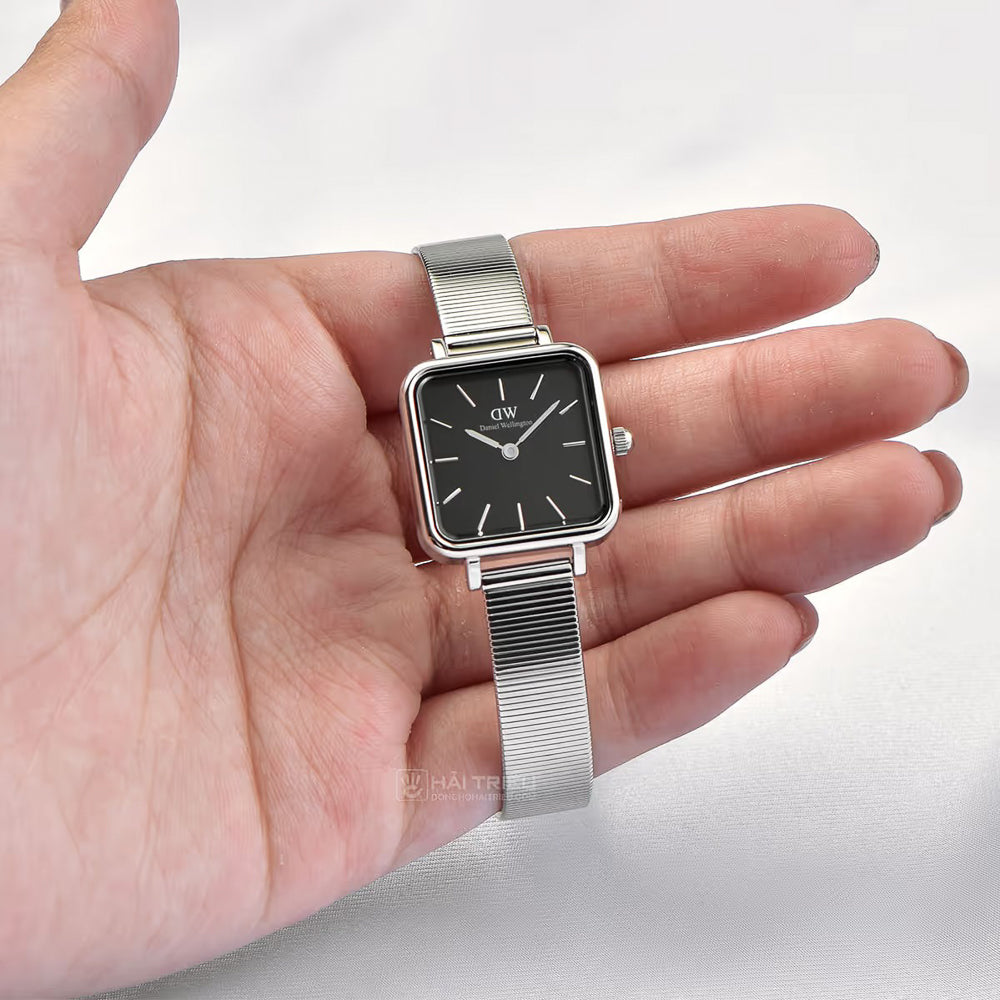  Shop Authentic Daniel Wellington Quadro Studio Black Dial Silver Mesh Strap Watch For Women - DW00100522 - Luxxuri