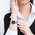  Shop Authentic Daniel Wellington Quadro Studio Black Dial Silver Mesh Strap Watch For Women - DW00100522 - Luxxuri