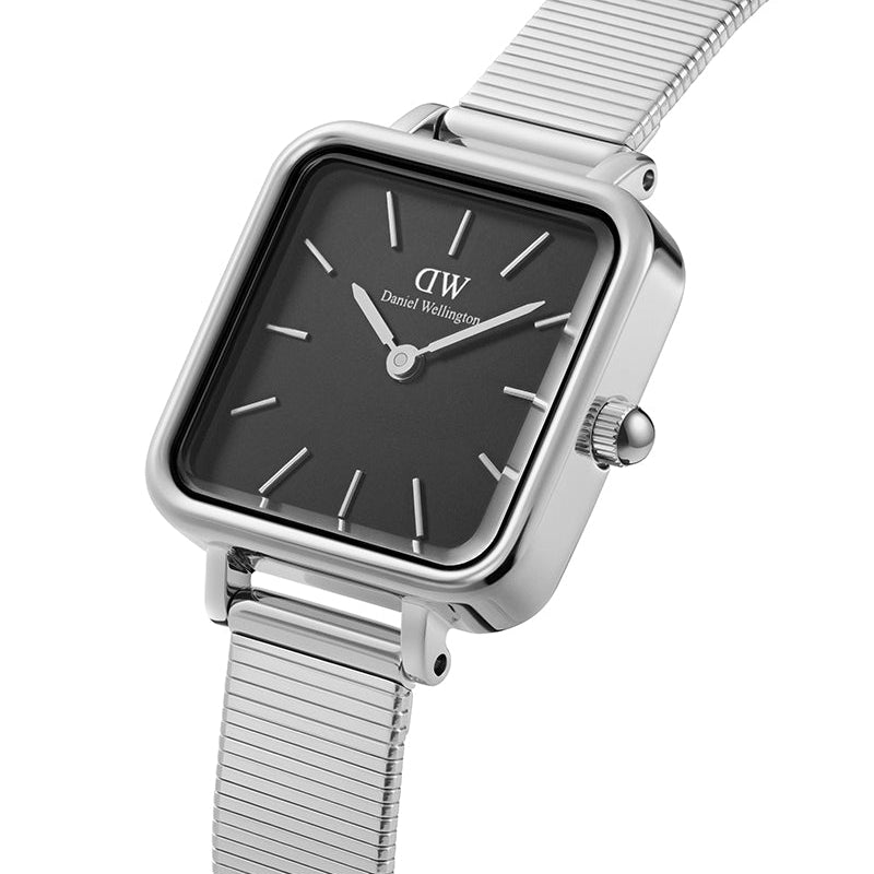  Shop Authentic Daniel Wellington Quadro Studio Black Dial Silver Mesh Strap Watch For Women - DW00100522 - Luxxuri