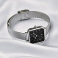  Shop Authentic Daniel Wellington Quadro Studio Black Dial Silver Mesh Strap Watch For Women - DW00100522 - Luxxuri