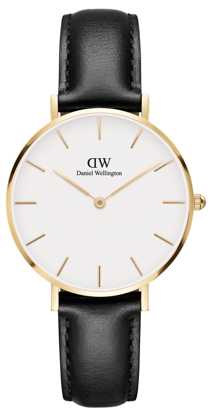  Shop Authentic Daniel Wellington Classic Petite Sheffield White Dial Black Leather Strap Watch For Women - DW00100230 - Luxxuri