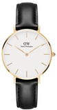  Shop Authentic Daniel Wellington Classic Petite Sheffield White Dial Black Leather Strap Watch For Women - DW00100230 - Luxxuri