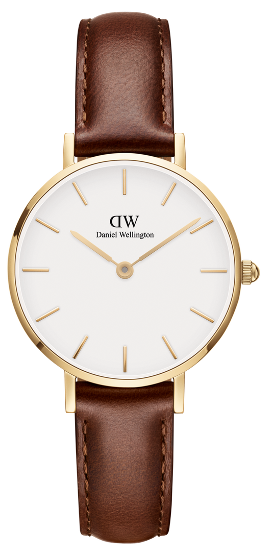  Shop Authentic Daniel Wellington Classic Petite St Mawes White Dial Brown Leather Strap Watch For Women - DW00100231 - Luxxuri