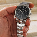  Shop Authentic Daniel Wellington Iconic Chronograph Link Black Dial Silver Steel Strap Watch For Men  - DW00100645 - Luxxuri