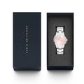  Shop Authentic Daniel Wellington Iconic Link Pink Dial Silver Steel Strap Watch For Women - DW00100327 - Luxxuri