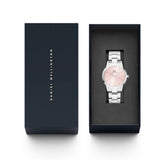  Shop Authentic Daniel Wellington Iconic Link Pink Dial Silver Steel Strap Watch For Women - DW00100327 - Luxxuri