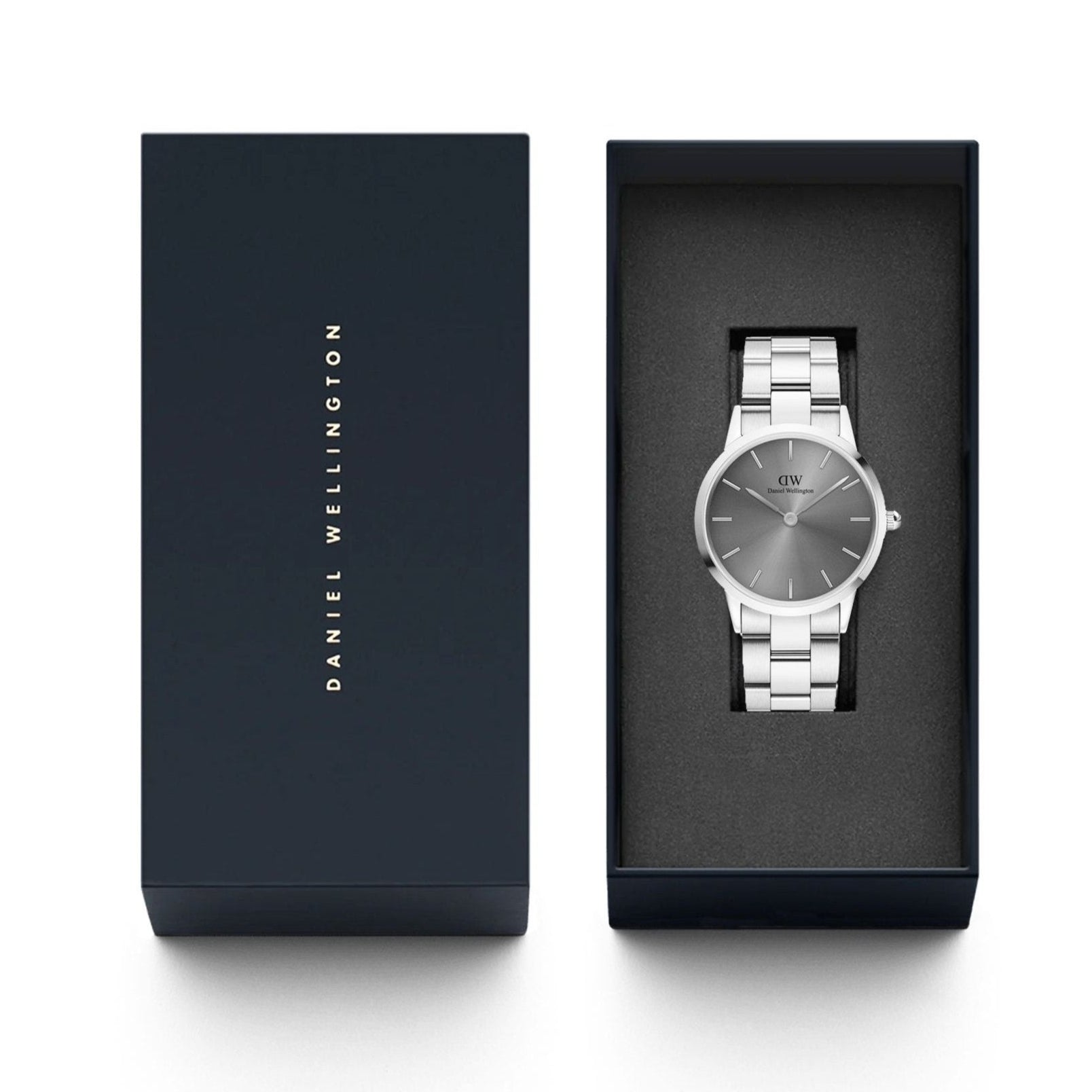  Shop Authentic Daniel Wellington Link Grey Dial Silver Steel Strap Watch For Men - DW00100328 - Luxxuri