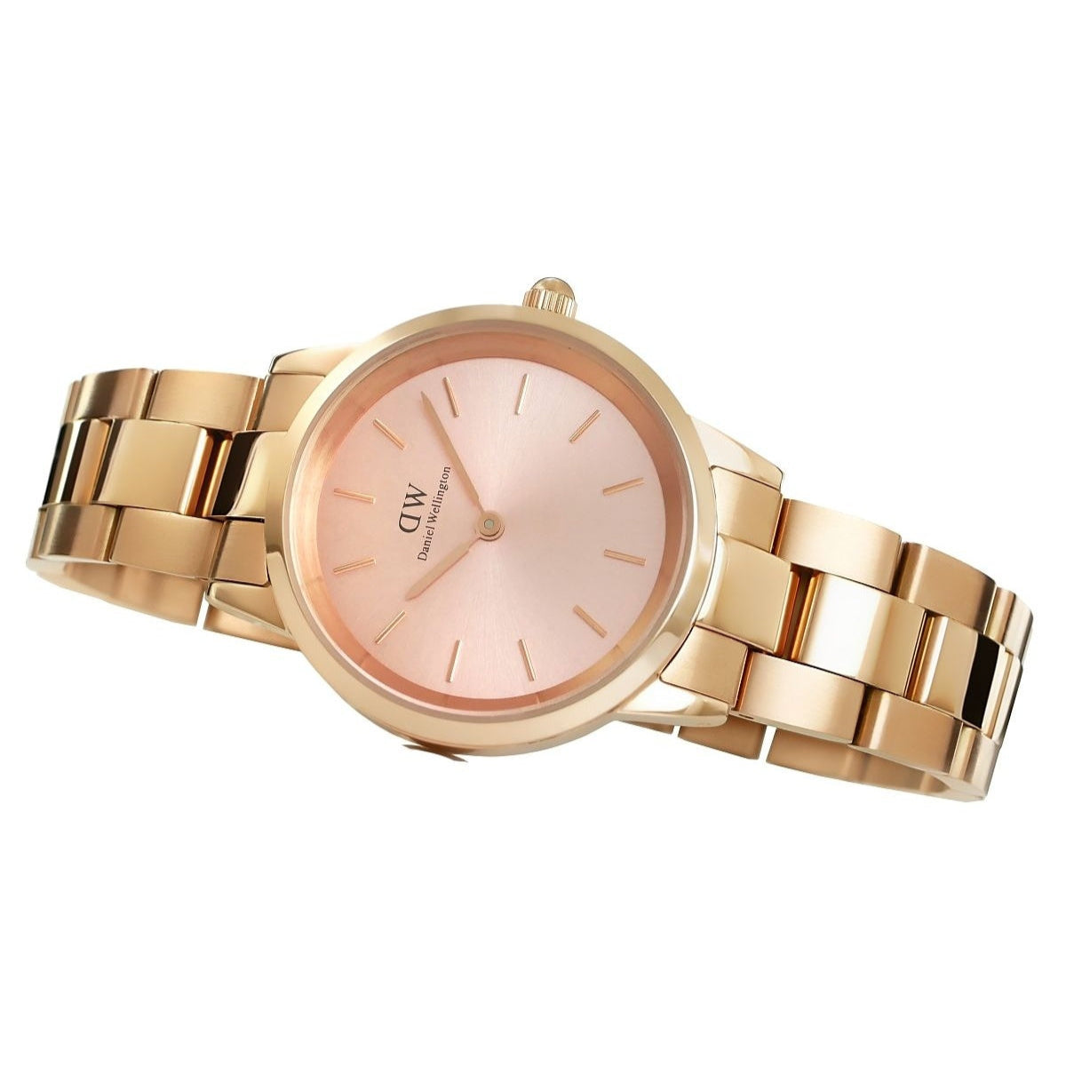  Shop Authentic Daniel Wellington Iconic Link Pink Dial Rose Gold Steel Strap Watch For Women - DW00100333 - Luxxuri