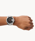  Shop Authentic Diesel Mega Chief Chronograph Black Dial Silver Steel Strap Watch For Men - DZ4308 - Luxxuri