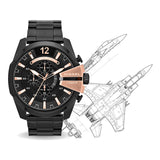  Shop Authentic Diesel Mega Chief Black Dial Black Steel Strap Watch For Men - DZ4309 - Luxxuri