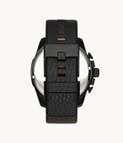  Shop Authentic Diesel Mega Chief Black Dial Black Leather Strap Watch For Men - DZ4323 - Luxxuri