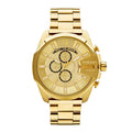 Diesel Mega Chief Gold Dial Gold Steel Strap Watch For Men - DZ4360