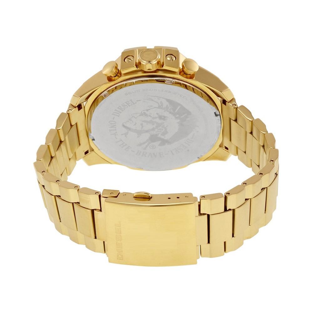 Diesel Mega Chief Gold Dial Gold Steel Strap Watch For Men - DZ4360