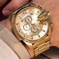 Diesel Mega Chief Gold Dial Gold Steel Strap Watch For Men - DZ4360