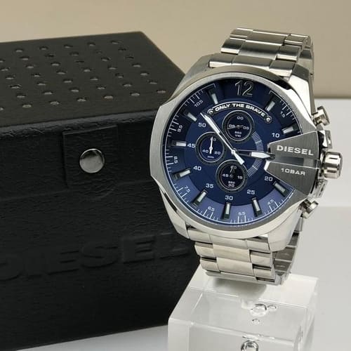  Shop Authentic Diesel Mega Chief Chronograph Blue Dial Silver Steel Strap Watch For Men - DZ4417 - Luxxuri