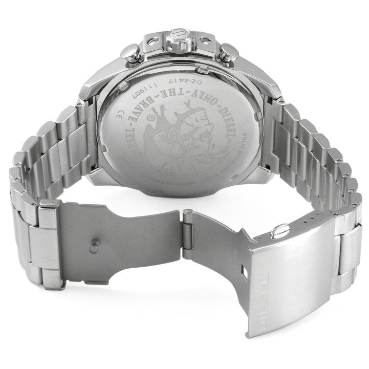  Shop Authentic Diesel Mega Chief Chronograph Blue Dial Silver Steel Strap Watch For Men - DZ4417 - Luxxuri