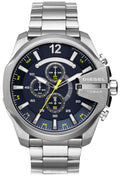  Shop Authentic Diesel Mega Chief Chronograph Blue Dial Silver Steel Strap Watch For Men - DZ4465 - Luxxuri
