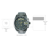  Shop Authentic Diesel Mega Chief Chronograph Grey Dial Grey Steel Strap Watch For Men - DZ4466 - Luxxuri