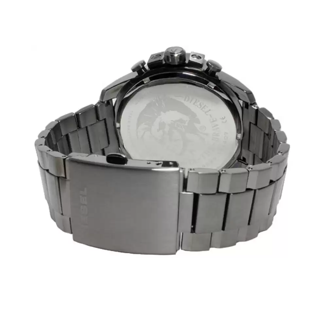  Shop Authentic Diesel Mega Chief Chronograph Grey Dial Grey Steel Strap Watch For Men - DZ4466 - Luxxuri