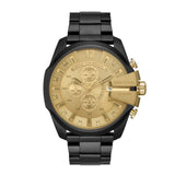  Shop Authentic Diesel Mega Chief Chronograph Gold Dial Black Steel Strap Watch For Men - DZ4485 - Luxxuri