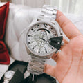  Shop Authentic Diesel Mega Chief Chronograph Silver Dial Silver Steel Strap Watch For Men - DZ4501 - Luxxuri