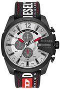  Shop Authentic Diesel Mega Chief Chronograph Silver Dial Black Leather Strap Watch For Men - DZ4512 - Luxxuri