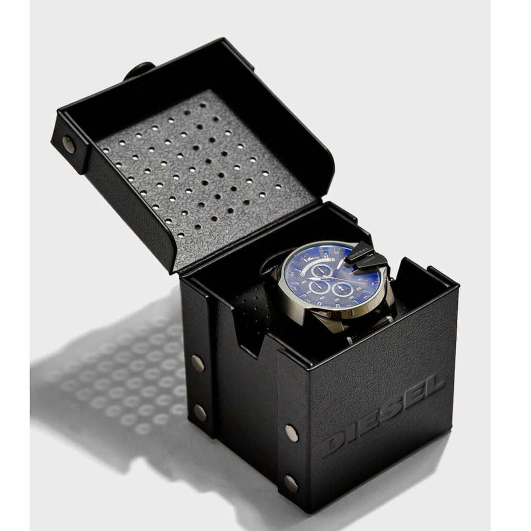  Shop Authentic Diesel Mega Chief Quartz Black Dial Grey Leather Strap Watch For Men - DZ4523 - Luxxuri