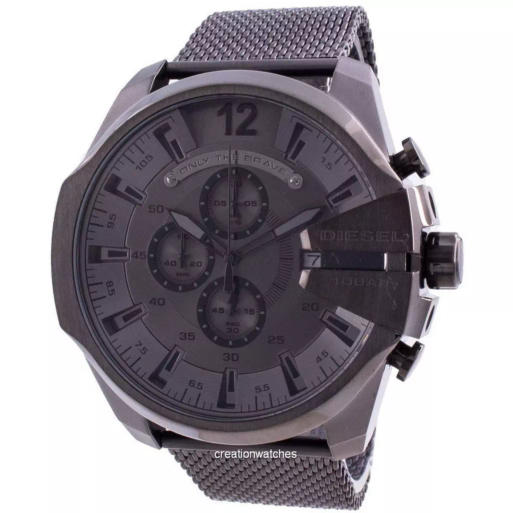  Shop Authentic Diesel Mega Chief Chronograph Black Dial Black Steel Strap Watch For Men - DZ4527 - Luxxuri