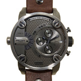  Shop Authentic Diesel Little Daddy SBA Small Sized Grey Dial Brown Leather Strap Watch For Men - DZ7258 - Luxxuri