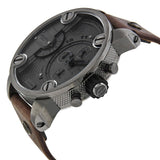  Shop Authentic Diesel Little Daddy SBA Small Sized Grey Dial Brown Leather Strap Watch For Men - DZ7258 - Luxxuri