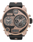  Shop Authentic Diesel Big Daddy Gold & Black Dial Black Leather Strap Watch For Men - DZ7261 - Luxxuri