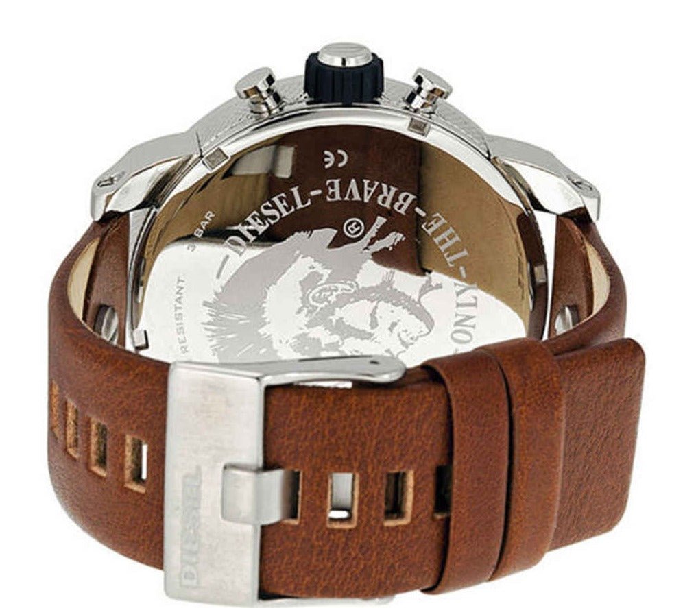  Shop Authentic Diesel SBA Dual Time Black Dial Brown Leather Strap Watch For Men - DZ7264 - Luxxuri