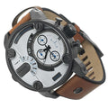  Shop Authentic Diesel SBA Dual Time Chronograph White Dial Brown Leather Strap Watch For Men - DZ7269 - Luxxuri