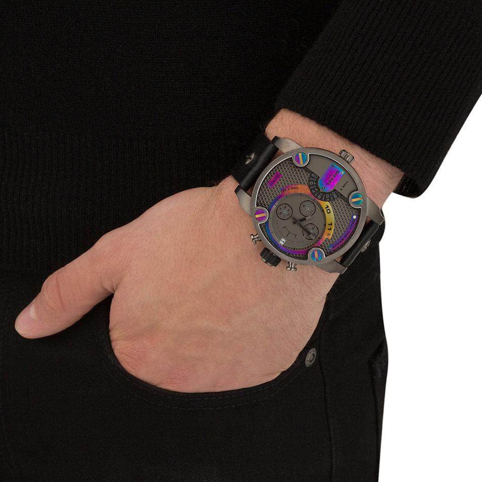  Shop Authentic Diesel Badass Chronograph Anthracite Dial Black Leather Strap Watch For Men - DZ7270 - Luxxuri