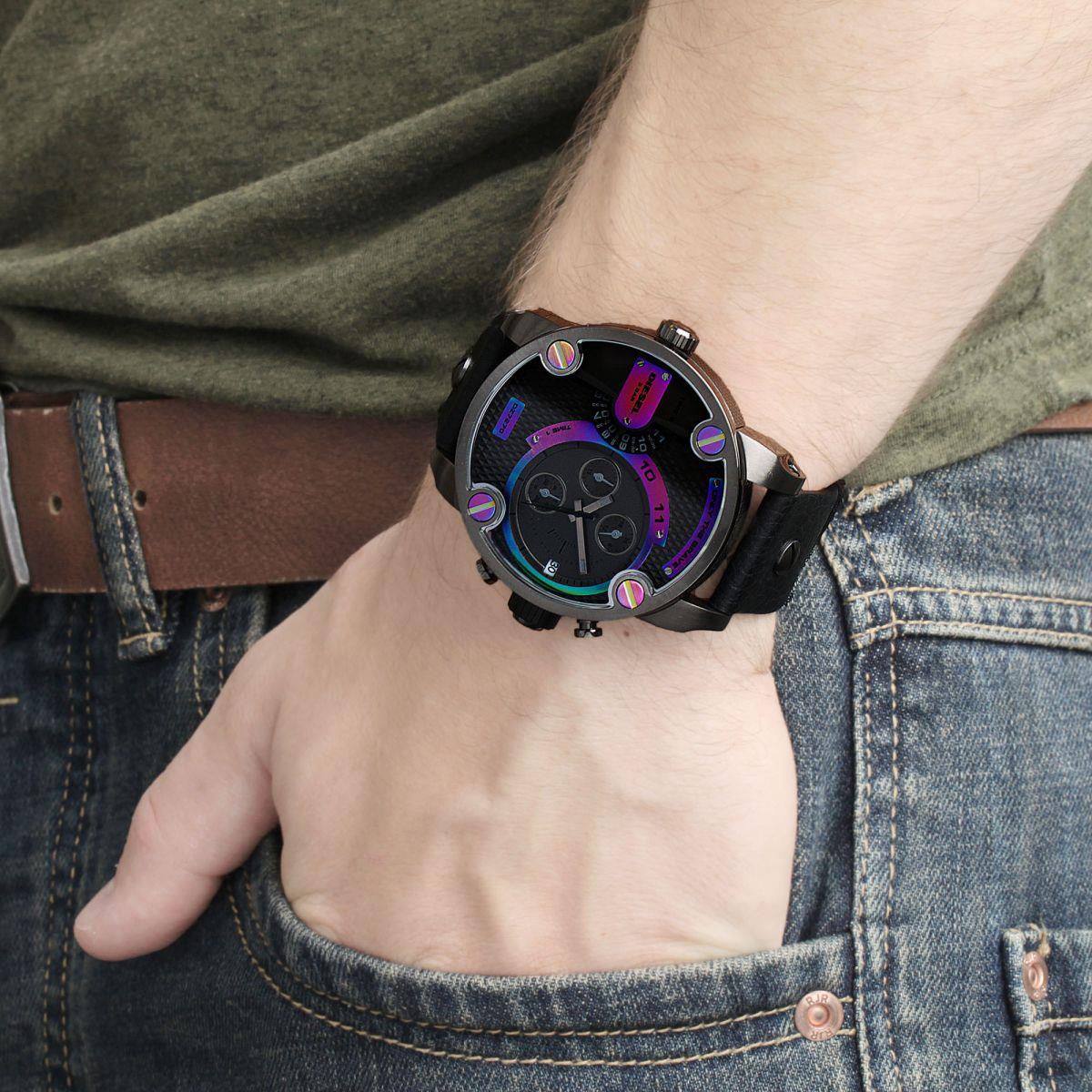  Shop Authentic Diesel Badass Chronograph Anthracite Dial Black Leather Strap Watch For Men - DZ7270 - Luxxuri