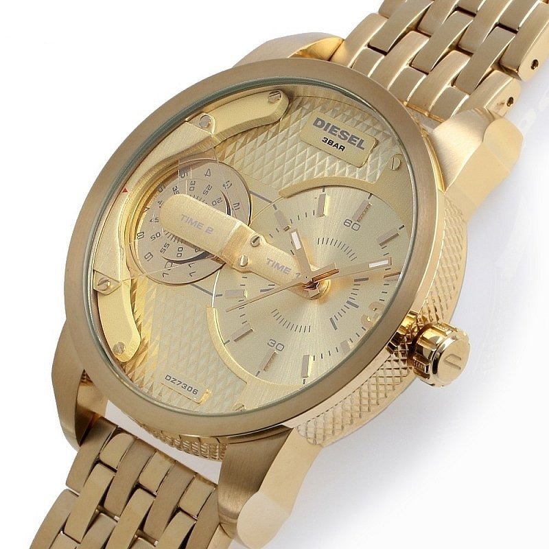  Shop Authentic Diesel Mini Daddy Gold Dial Gold Steel Strap Watch For Men - DZ7306 - Luxxuri