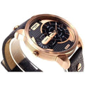  Shop Authentic Diesel Mini Daddy Dual Time Black & Gold Dial Black Leather Strap Watch For Men - DZ7317 - Luxxuri
