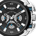 Diesel BAMF Chronograph Black Dial Black Leather Strap Watch For Men - DZ7345