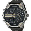  Shop Authentic Diesel Mr Daddy 2.0 Black Dial Black Leather Strap Watch For Men - DZ7348 - Luxxuri