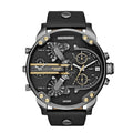  Shop Authentic Diesel Mr Daddy 2.0 Black Dial Black Leather Strap Watch For Men - DZ7348 - Luxxuri