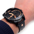  Shop Authentic Diesel Mr Daddy 2.0 Black Dial Black Leather Strap Watch For Men - DZ7350 - Luxxuri