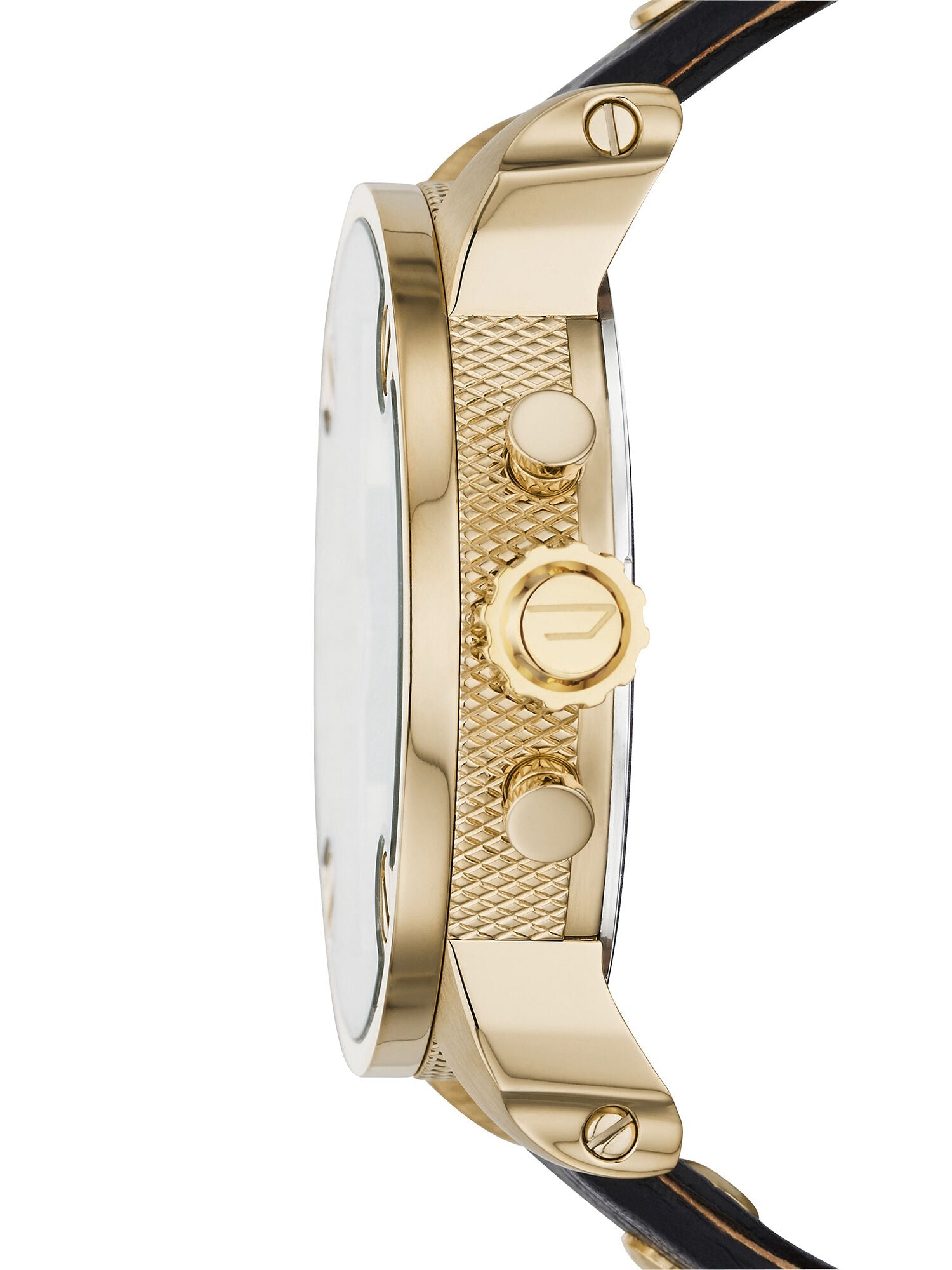  Shop Authentic Diesel Mr Daddy Gold Dial Black Leather Strap Watch For Men - DZ7363 - Luxxuri