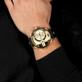  Shop Authentic Diesel Mr Daddy Gold Dial Black Leather Strap Watch For Men - DZ7363 - Luxxuri