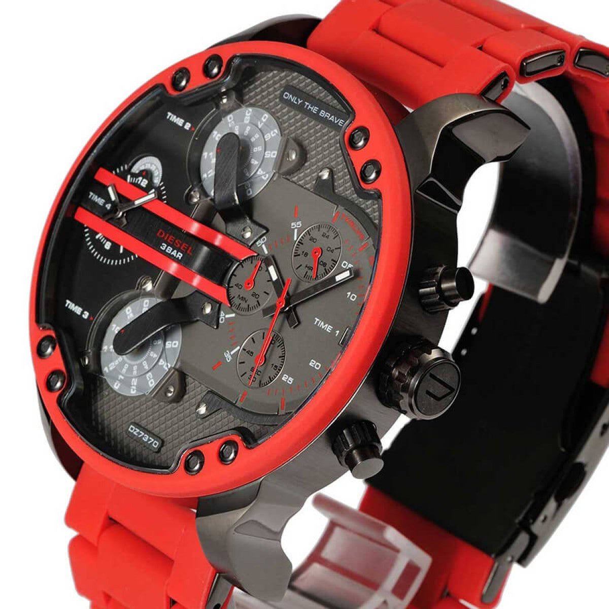  Shop Authentic Diesel Mr Daddy 2.0 Black Dial Red Steel Strap Watch For Men - DZ7370 - Luxxuri